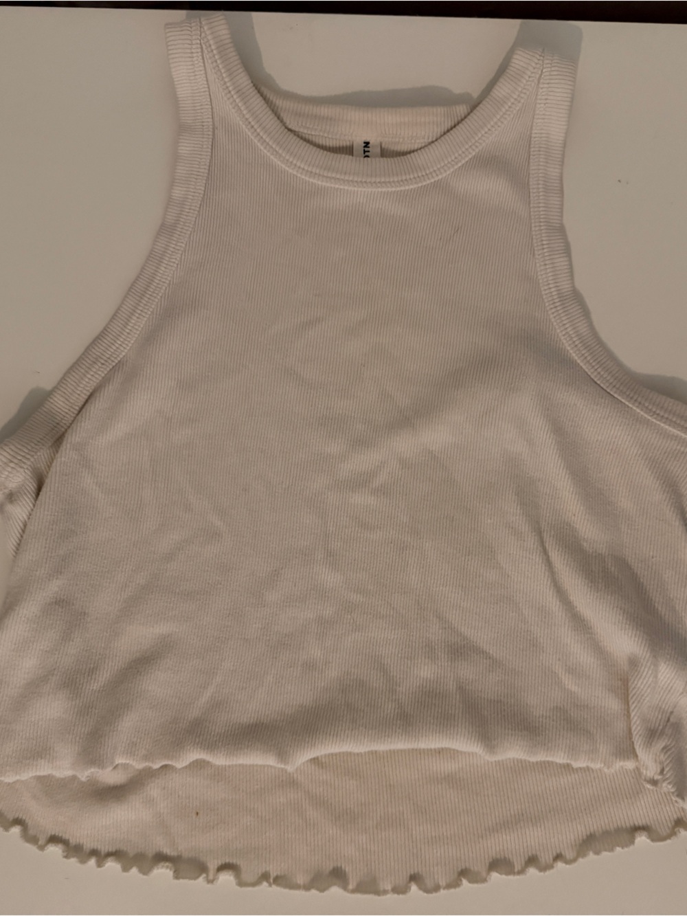 KOTN Ribbed Sleeveless Tank Top in White